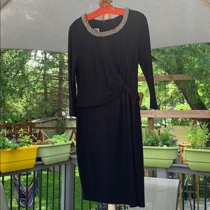 Black, AnneKlein, size 8, long sleeve, dress.